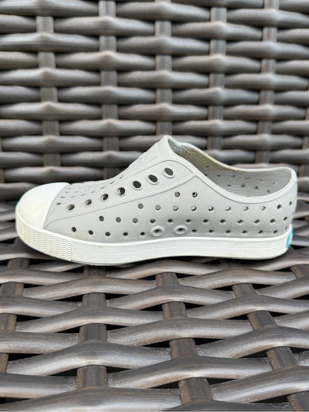 Native Size 10C Light Gray Perforated Slip-On Sneakers Water Shoes